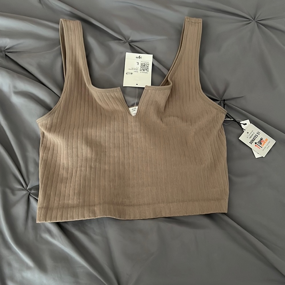 Light Brown Tight Crop Top